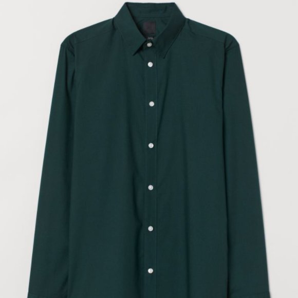H&M Other - H&M Slim Fit Easy-Iron Dark Green Shirt